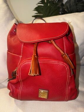 Dooney & Bourke Red Pebbled Murphy Backpack